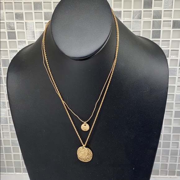 FOREVER SILVER Jewelry - Forever Silver 925 (J) New DOUBLE COIN NECKLACE